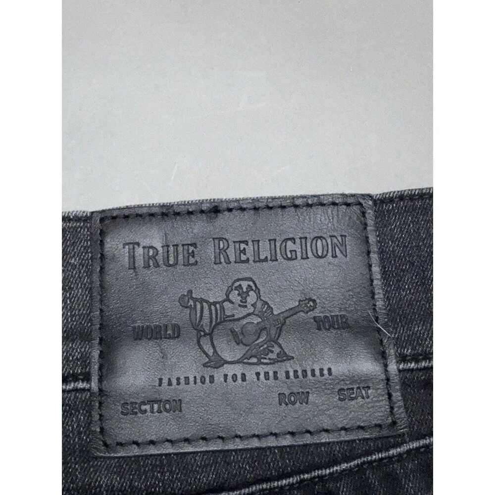 True Religion Marco Relaxed Taper Mens Black Denim Jeans 38x32